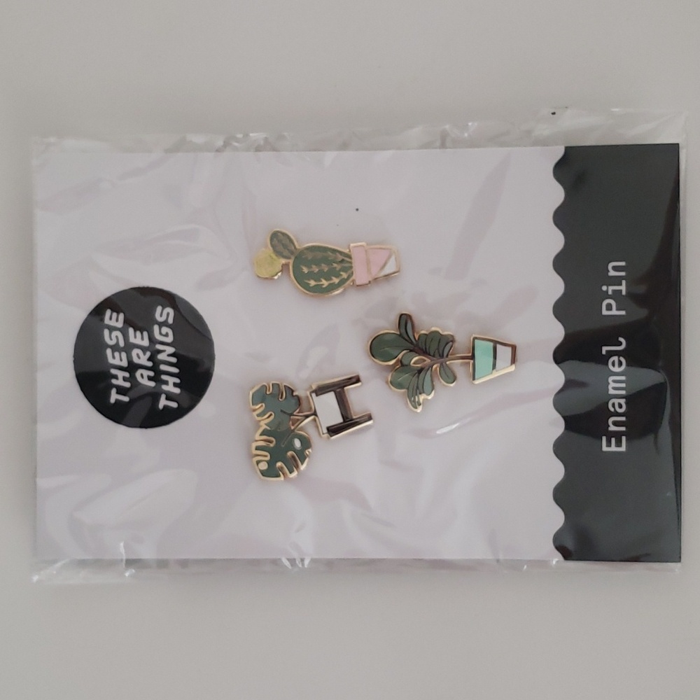 plant enamel pins 3-pack
